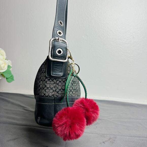 Coach Signature Sufflette Black Leather Shoulder Bag F10418 - Picture 4 of 7